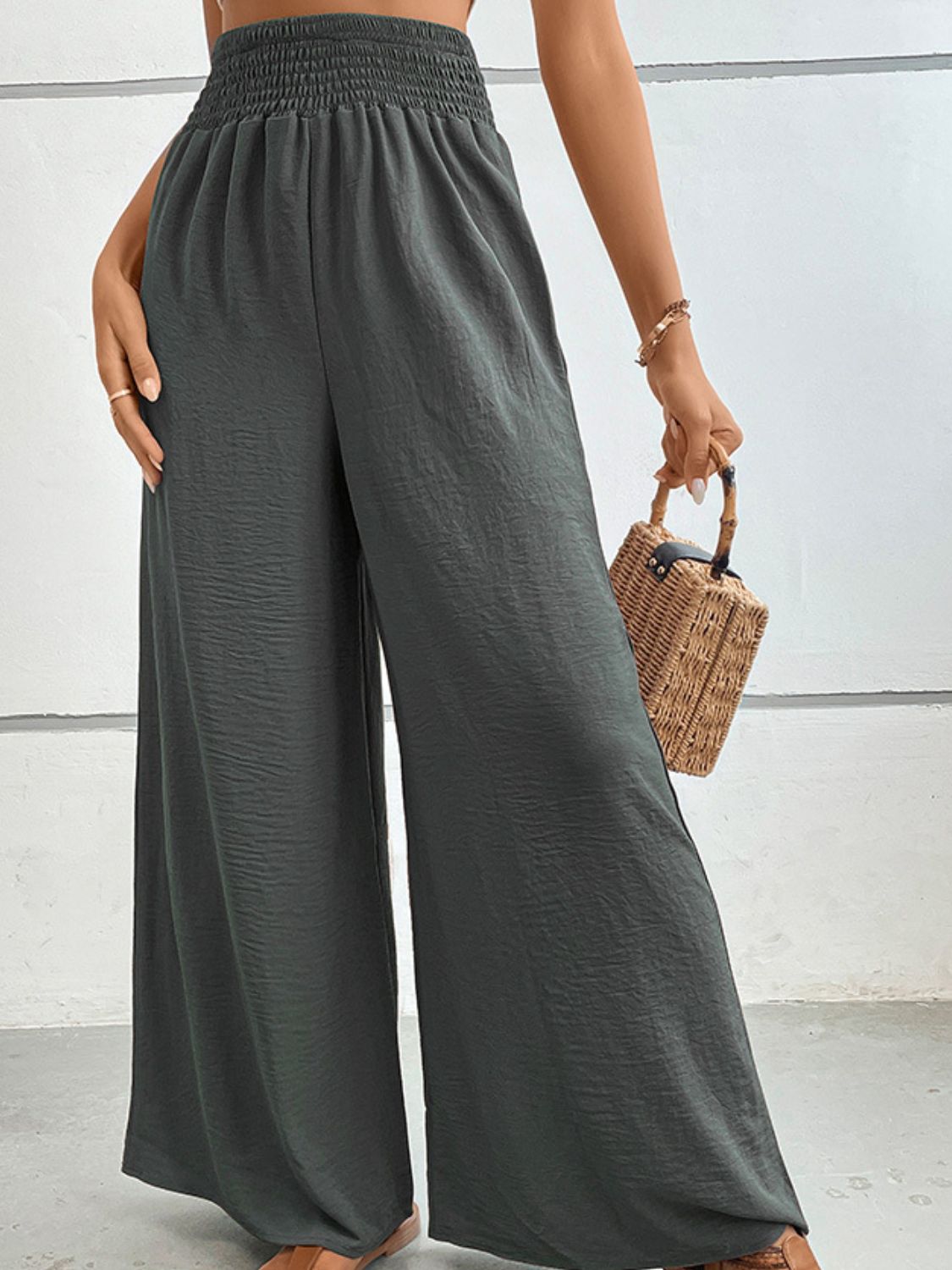 LynMaree palazzo Wide Waistband Relax Fit Long Pants