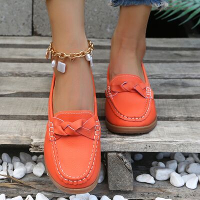 Relaxed comfort -Weave Wedge Heeled Loafers