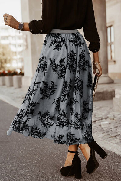 Sweet success -Embroidered High Waist Maxi Skirt