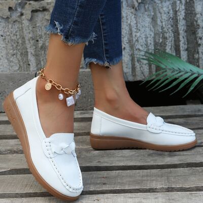 Relaxed comfort -Weave Wedge Heeled Loafers