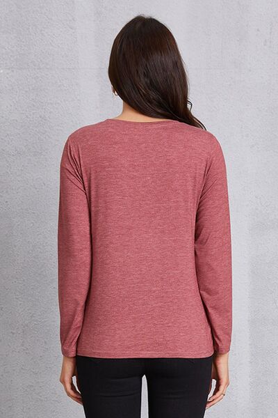 SUNSHINE COFFE Round Neck Long Sleeve T-Shirt