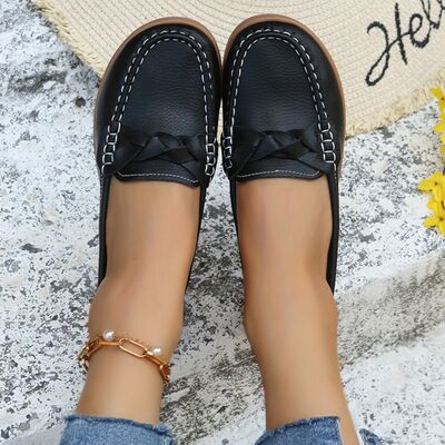 Relaxed comfort -Weave Wedge Heeled Loafers